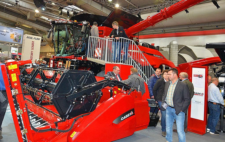 CASE IH Demonstrated Axial Flow 9240 combine with maximum set of accessories at Agritechnica-2017 exhibition