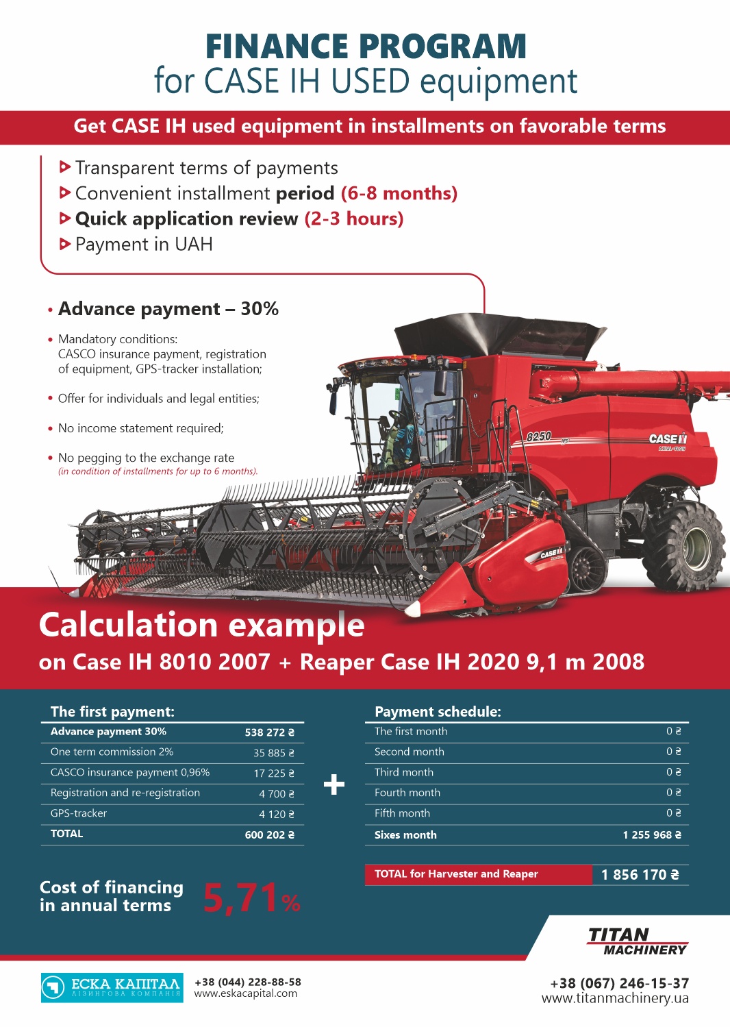 Finance program for CASE IH USED equipment