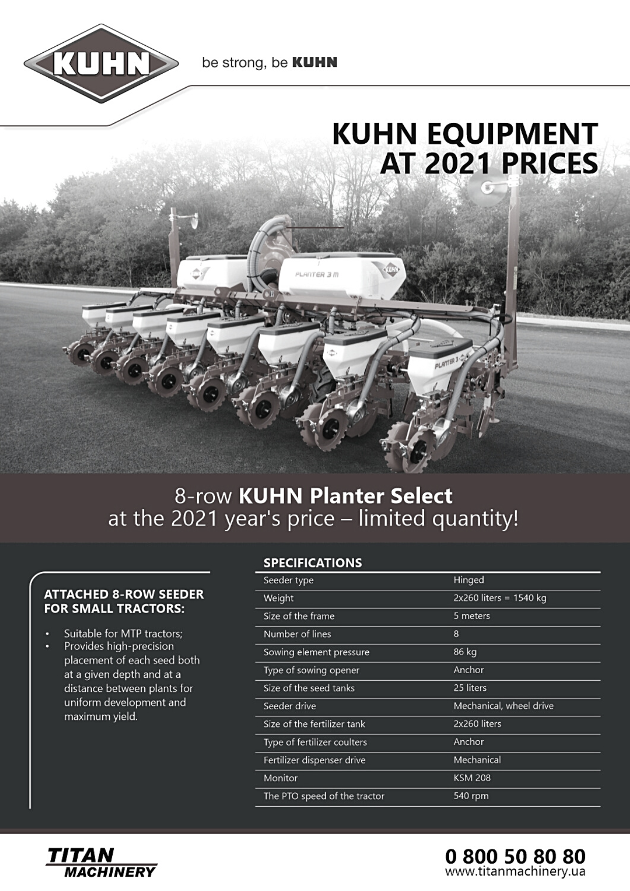 KUHN equipment at 2021 prices