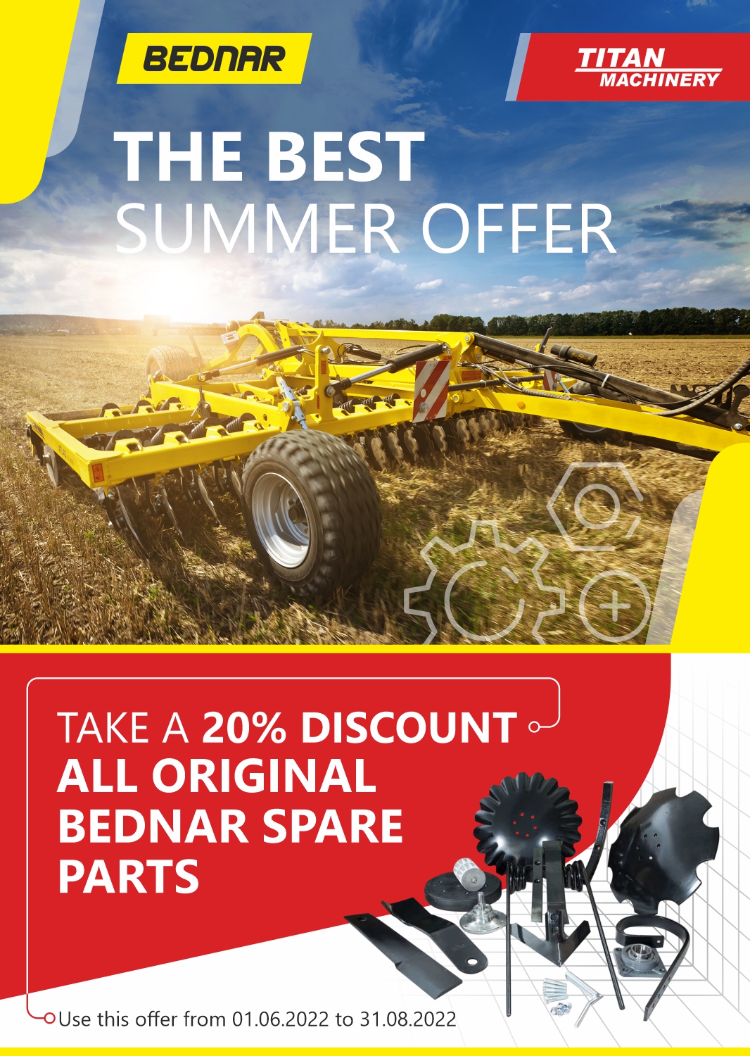 Summer special offer -20% for BEDNAR Spare Parts